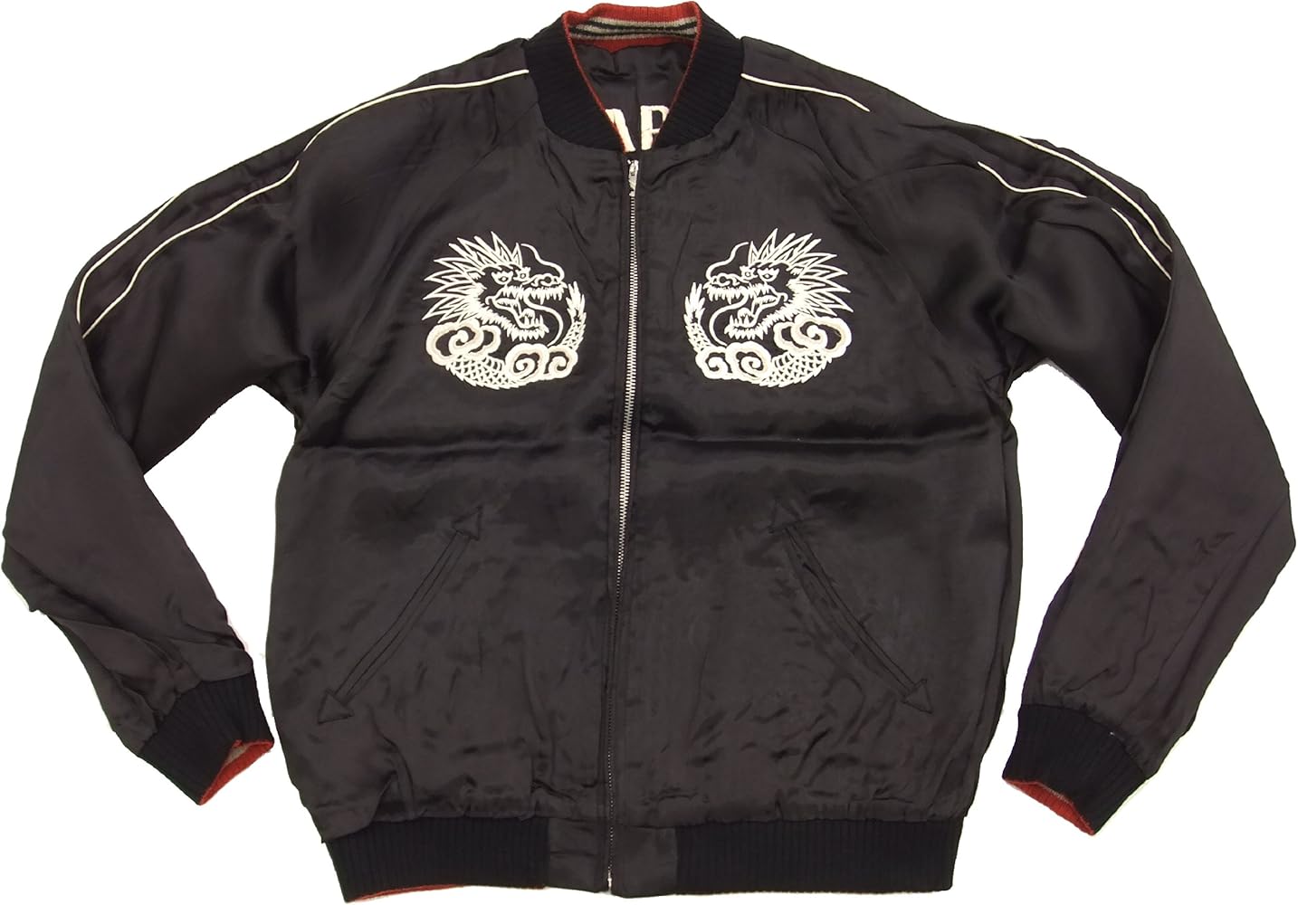 Amazon | [クロップドヘッズ] スカジャン 舞妓×龍 和柄 メンズ サテン