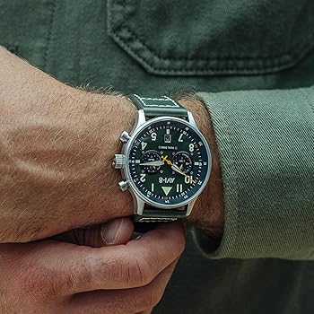 Amazon.com: AVI-8 Mens 43.5mm Hawker Hurricane Carey Dual Time