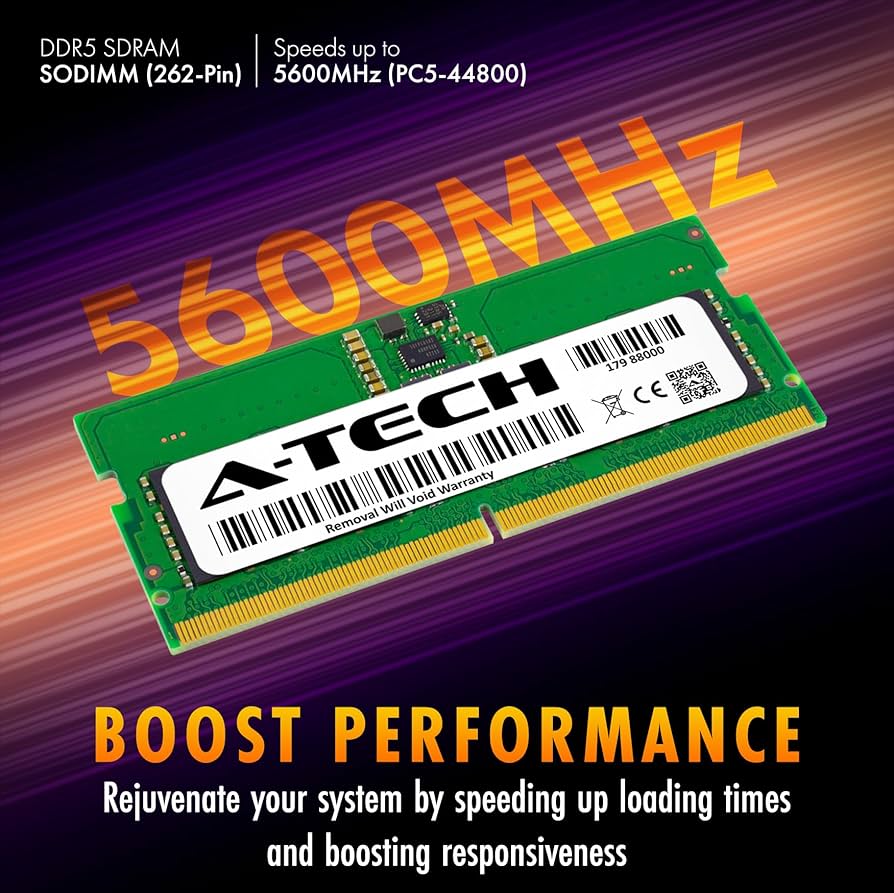 A-Tech 8GB DDR5 5600MHz PC5-44800 CL46 SODIMM 1.1V Non-ECC