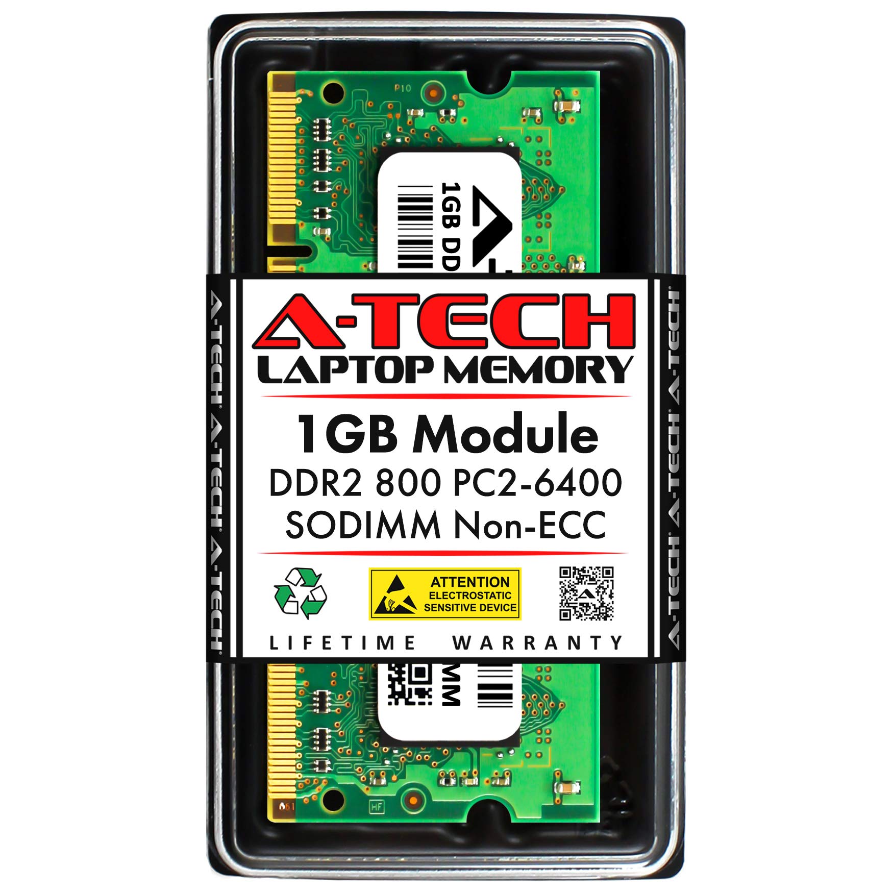A-Tech 1GB DDR2 800MHz SODIMM PC2-6400 1.8V CL6 200-Pin Non-ECC
