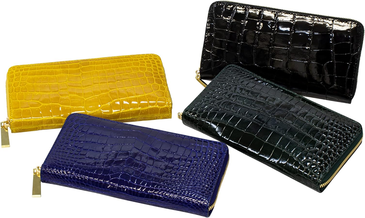 Amazon | [協和] シャイニング クロコダイル 長財布 (ブラック) | 財布