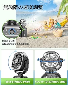 Amazon | 【Amazon 限定ブランド】キャンプ 扇風機 ミストファン 自動