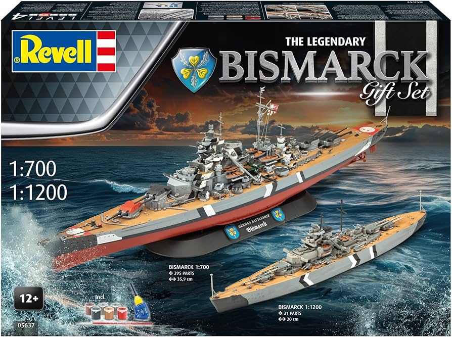 Amazon.com: Revell Gift Set 05637 The Legendary Bismarck (1:700