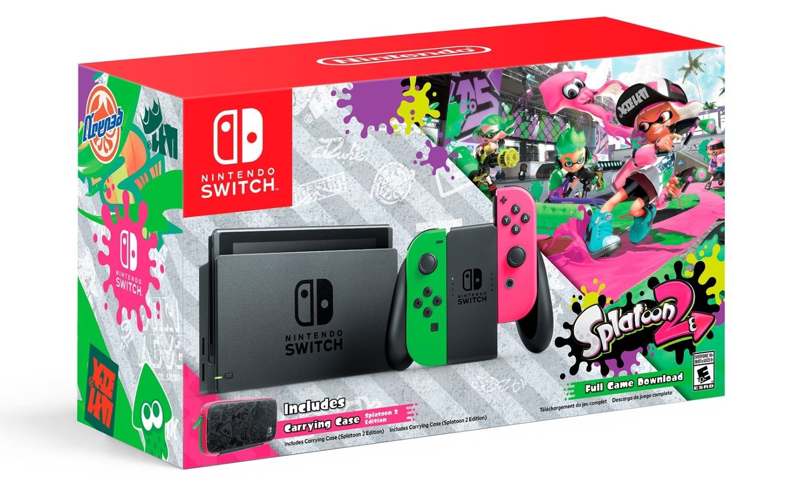 Nintendo Switch Hardware with Splatoon 2 Neon Green/Neon Pink Joy
