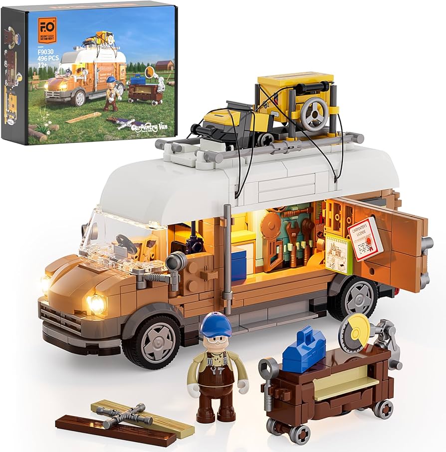Amazon.com: FUNWHOLE Carpentry Van Lighting Building-Bricks Set