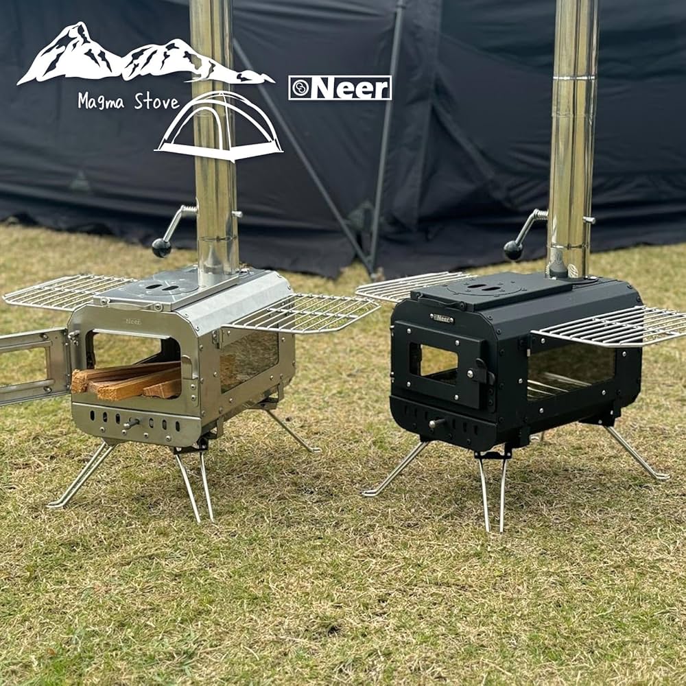 Amazon | 【三面窓で、癒される。】 Neer マグマストーブ 煙突8本付属