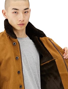 Amazon | [ヒューストン] レザー COW SUEDE N-1 DECK JACKET メンズ