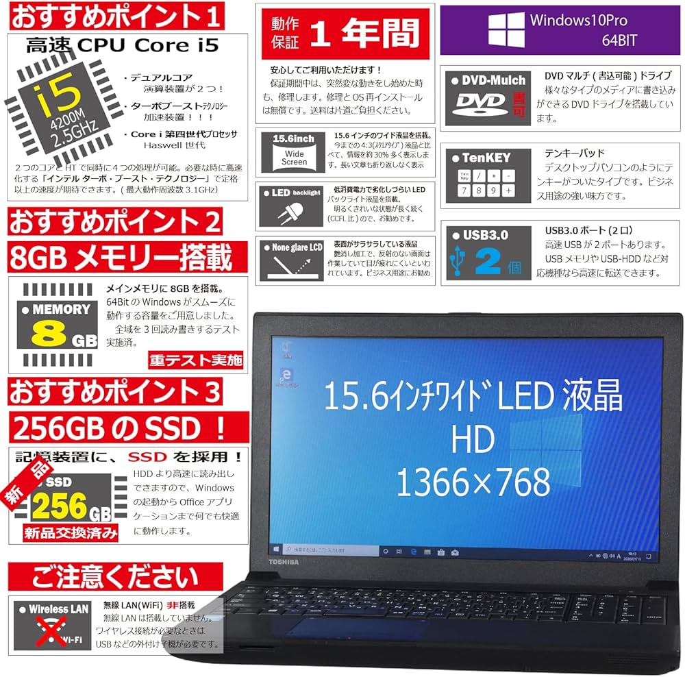 Amazon.co.jp: 中古パソコン 東芝 Dynabook Satellite B554/K