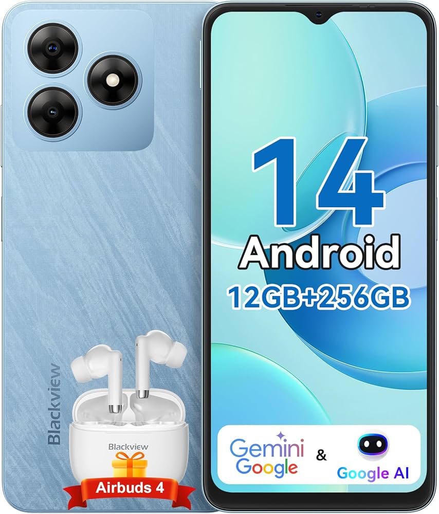 Blackview WAVE 8 Android Phones, 12GB+256GB/2TB, Android 14 Smart