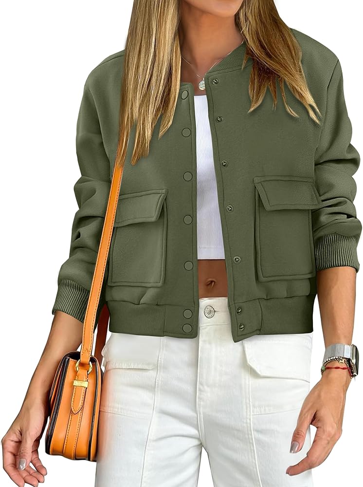 Amazon.com: ANRABESS Women Cropped Bomber Jacket 2025 Fashion