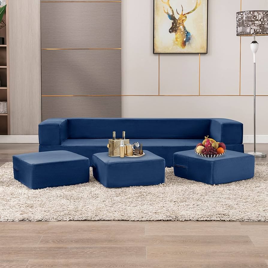 Amazon.com: ZAFLY Upholstered Folding Sofa Bed, 80''W Velvet