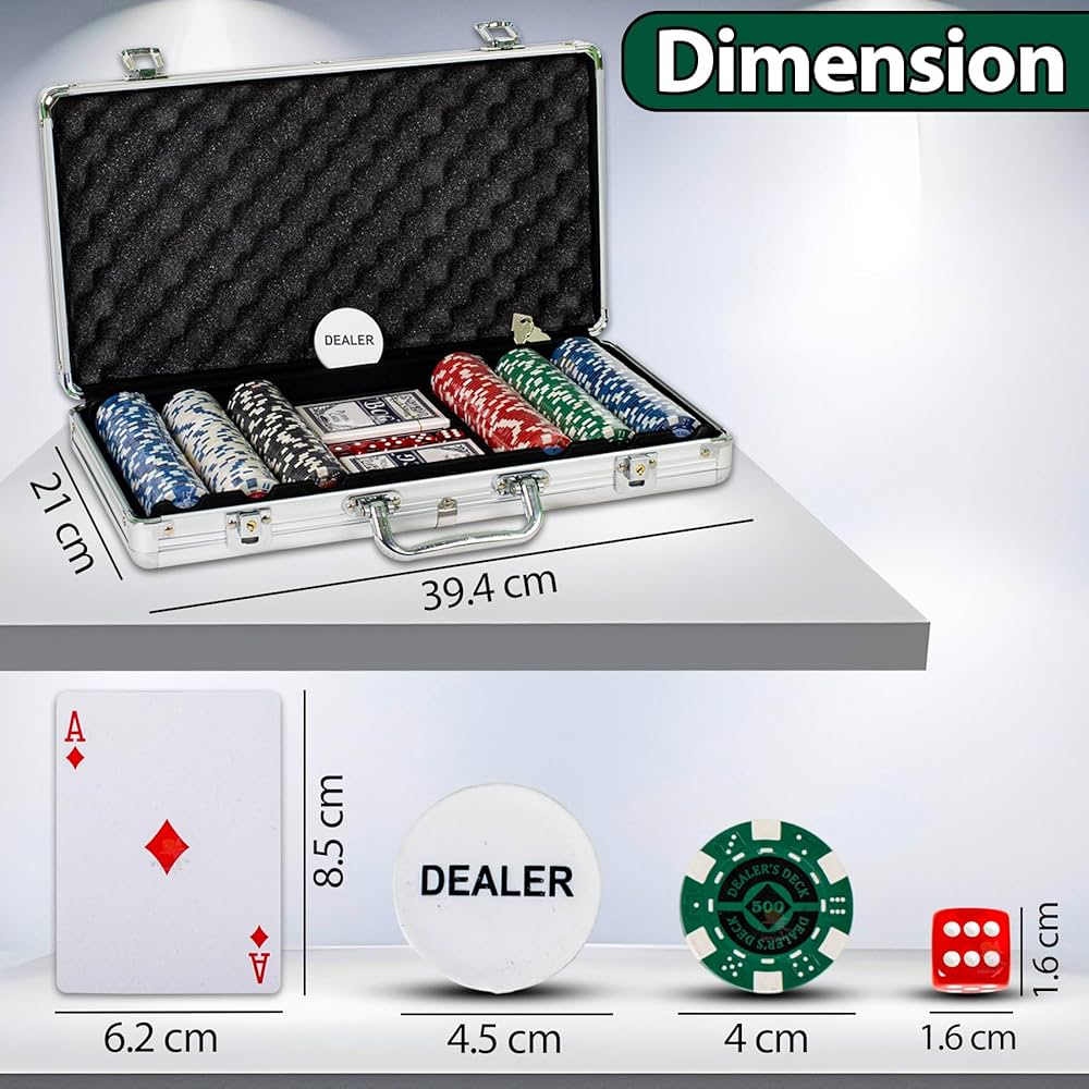 WISHKEY Casino Style Poker Set,300 Pcs Ceramic Printed