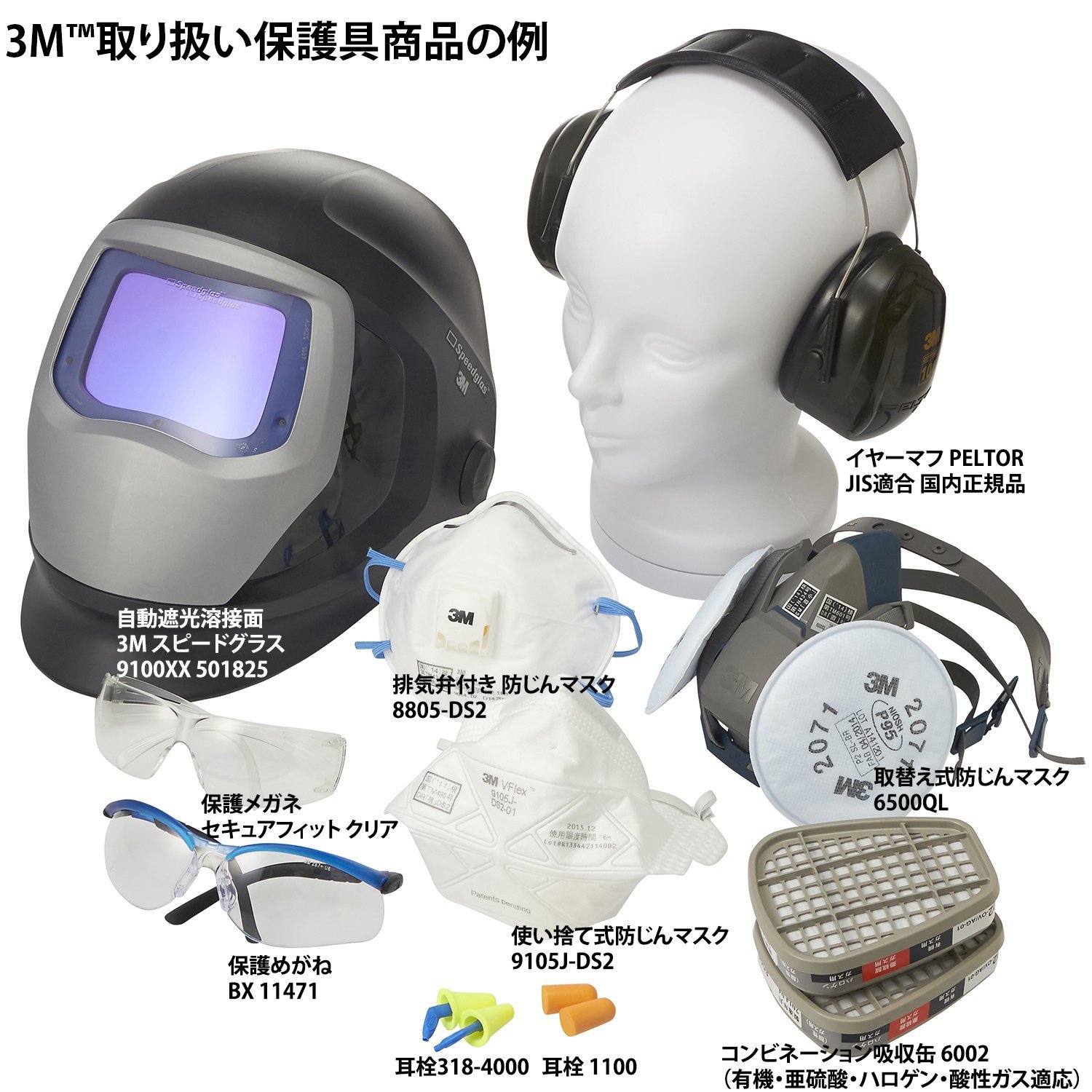 Amazon | 3M 取替え式防じんマスクM 6000F/2091-RL3 | 吸収缶