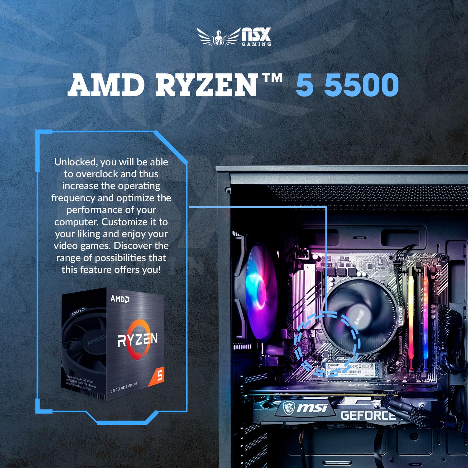 Amazon.co.jp: NSX GAMING PC Tomcat、AMD Ryzen 5500、RTX 3050、16GB