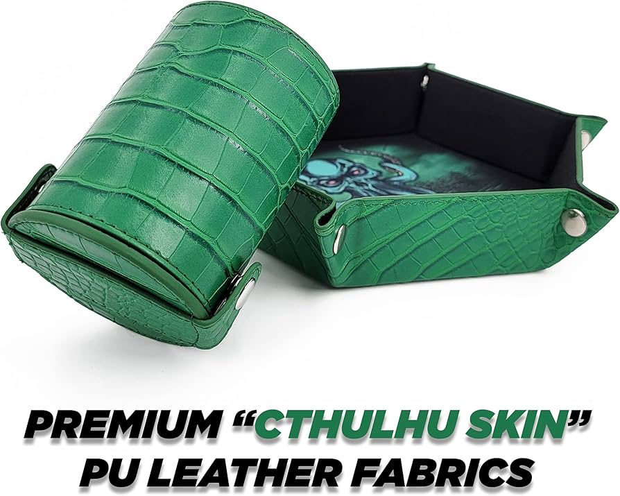 CASEMATIX Folding Dice Rolling Tray and Cup Shaker Set - Portable