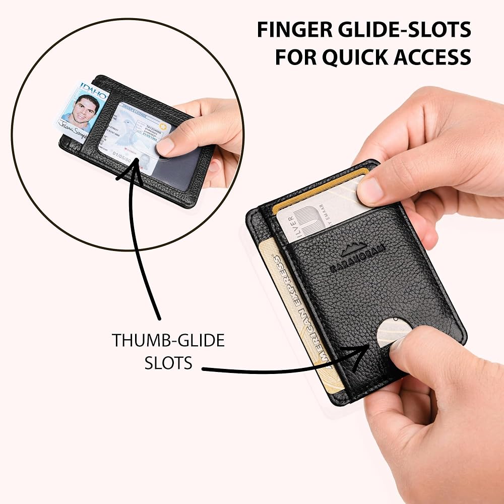 Amazon.com: KARAKORAM LEATHER Handcrafted Front Pocket Credit Card