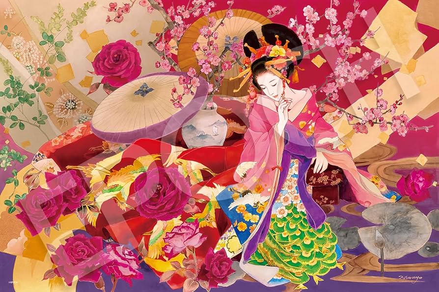 廃盤】エポック社 春代 四季美人～冬の巻～ 冬音 パズル 1000ピース