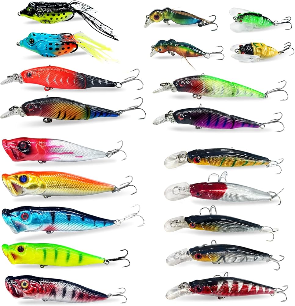 Amazon.com : XBLACK Hard Fishing Lures Set 20PCS Minnow Popper