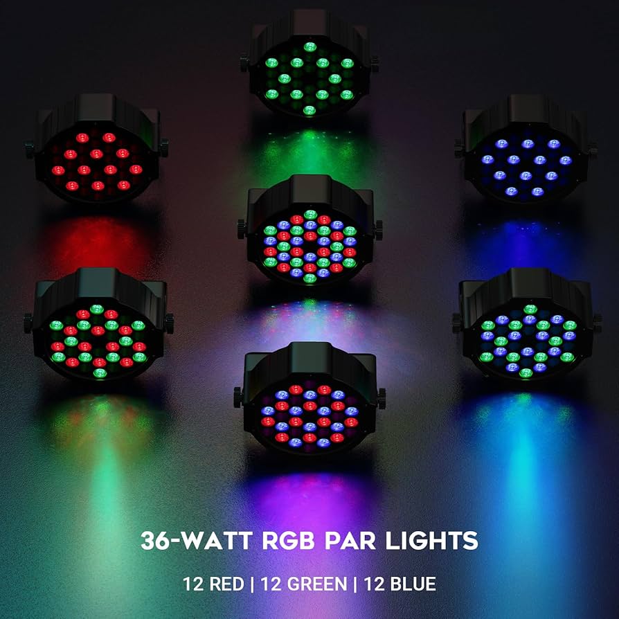 Amazon.com: 36LEDs Stage Par Lights 4-Pack: 36W RGB Color Changing