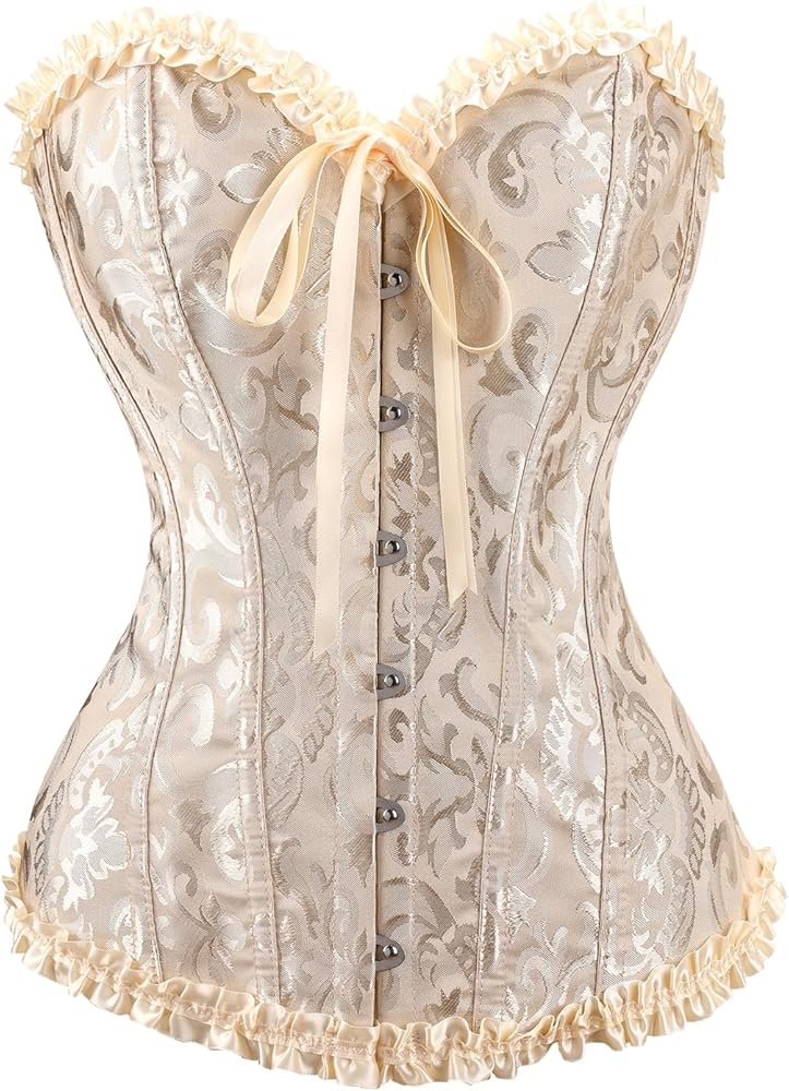 Demays Corset Tops for Women,Bustier Shapewear Lingerie,Lace Tied