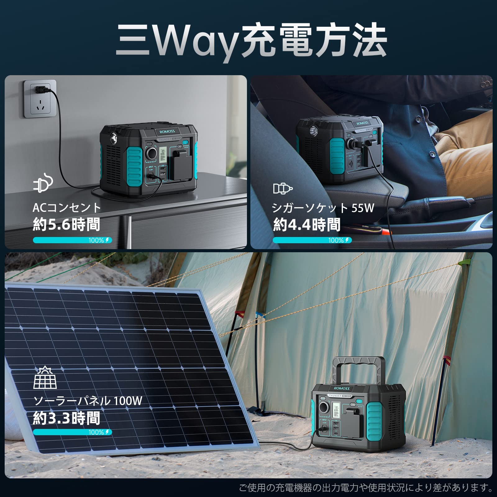 Amazon.co.jp: ROMOSSポータブル電源 大容量 ポータブルバッテリー