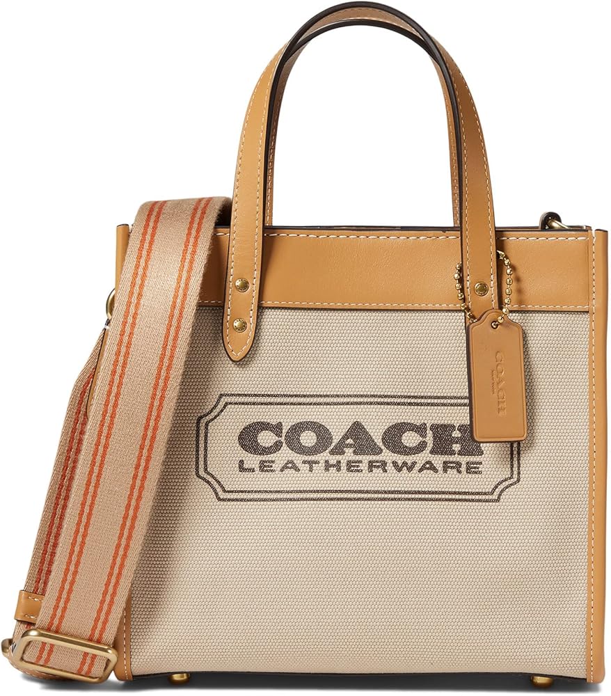 Amazon | COACH キャンバスフィールド トート 22 ナチュラルキャンバス