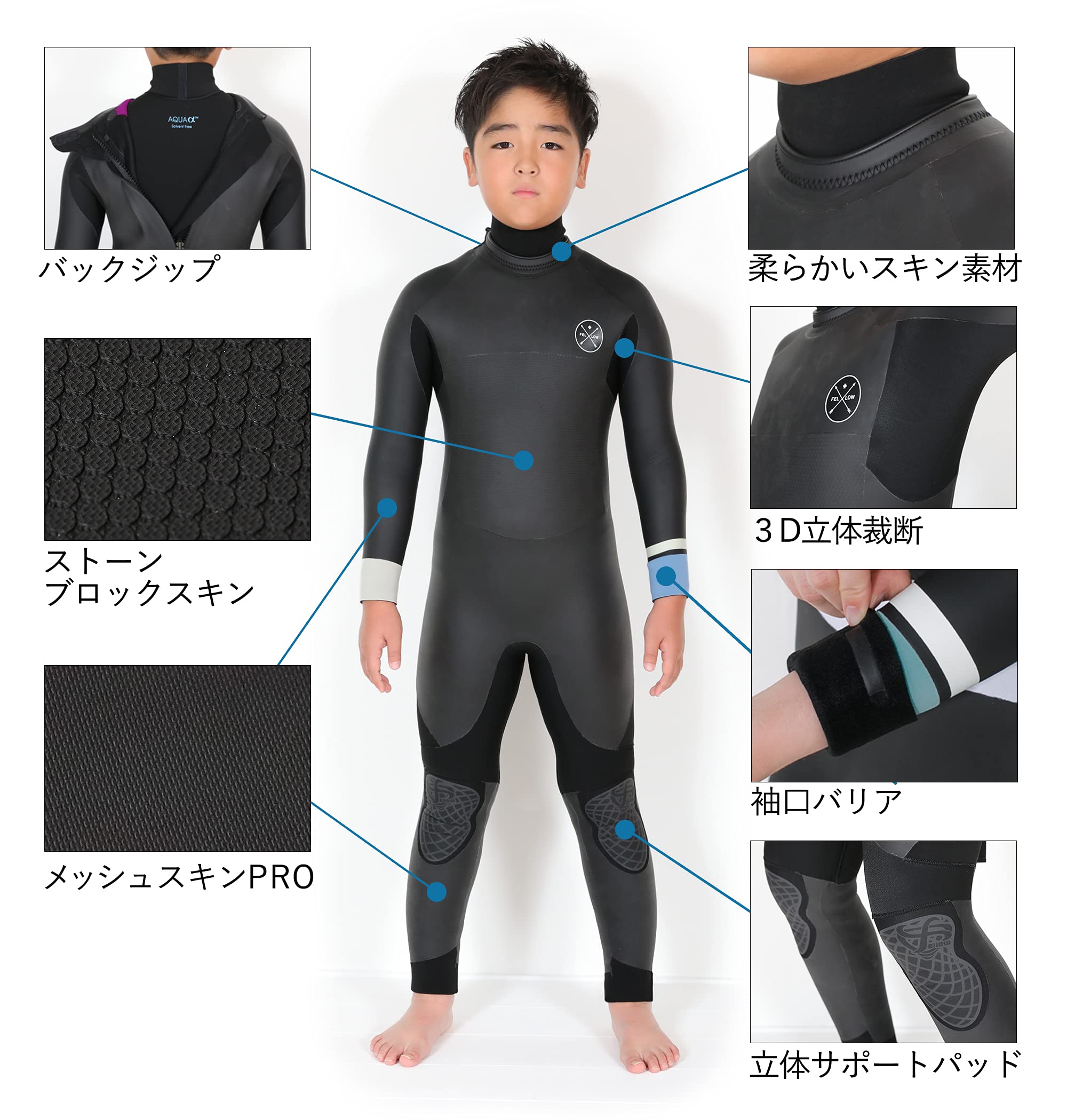 値下げ！REVOLUTION フルスーツ ウェットスーツ キッズセミドライ