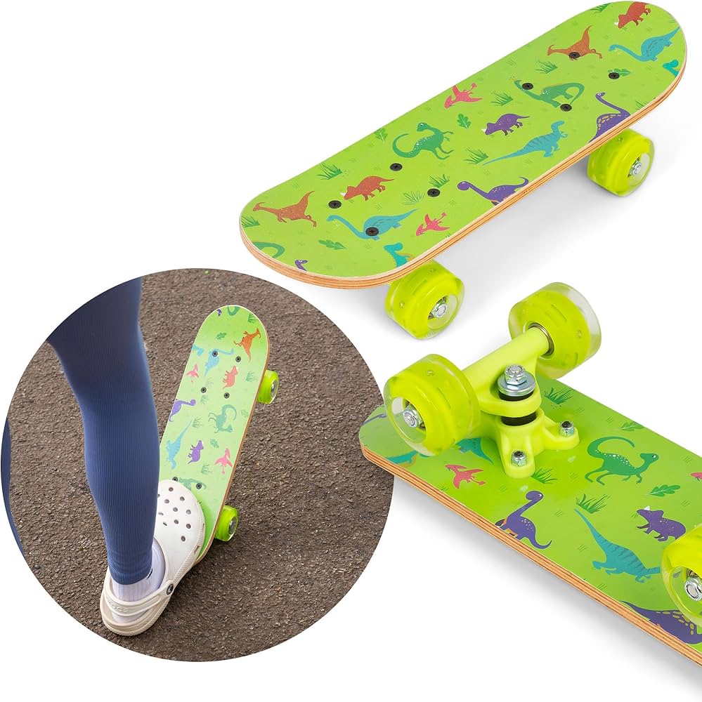 Amazon | 43cmの恐竜スケートボード、点滅するライトアップホイール