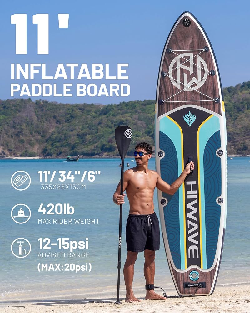 Amazon.com : Hiwave Inflatable Stand Up Paddle Board 11'*34”*6