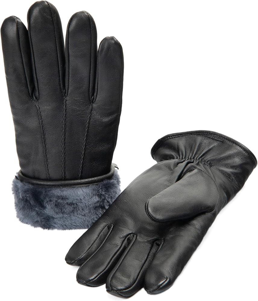Zessano Men's Winter Gloves - Premium Shearling Sheepskin Fur