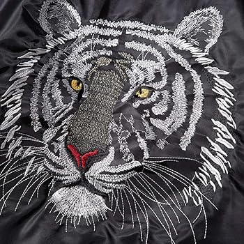 Amazon | [バンキク] スカジャン 虎 薄手 アウター メンズ ma-1 刺繍