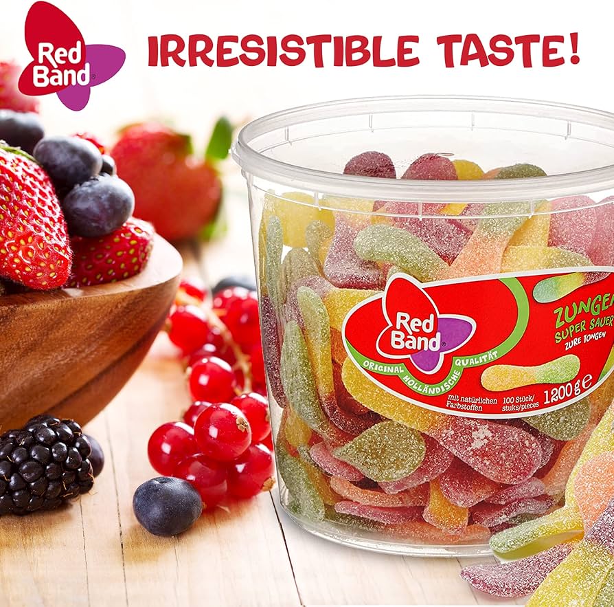 Amazon.com : Red Band Zungen Super Sauer Dose - Fruit Gums - Sour