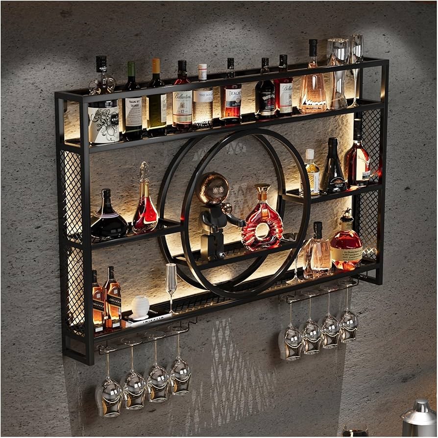 Amazon｜ワインラック 酒棚、キッチン収納ラック バー棚、ワインセラー
