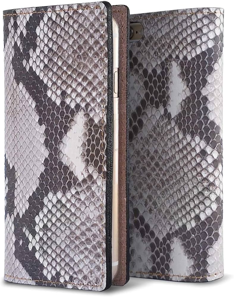 Amazon.co.jp: iPhone12 ダイヤモンドパイソン 蛇本革/ヘビ柄 手帳型
