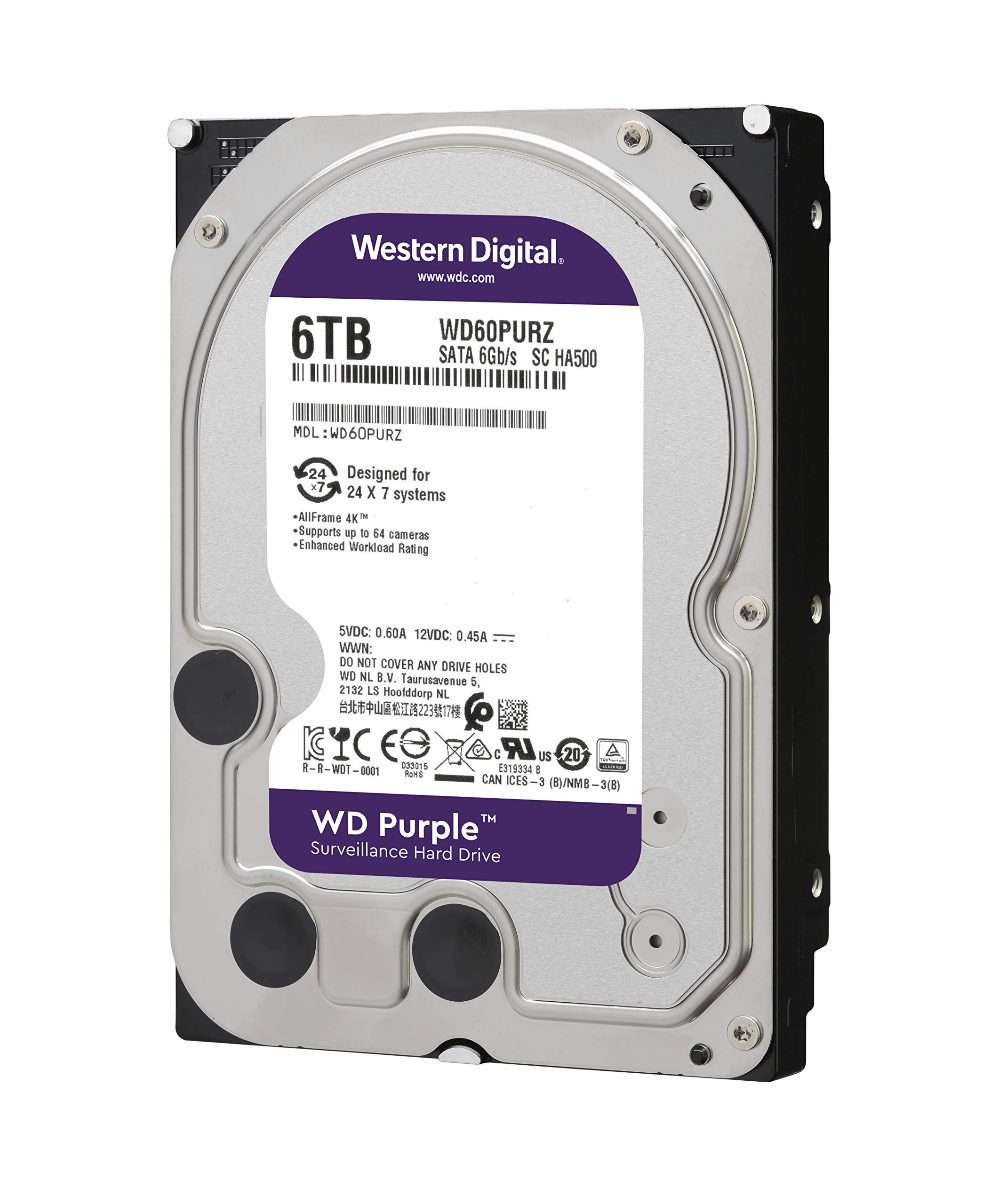 Amazon | Western Digital HDD 6TB WD Purple 監視システム 3.5インチ