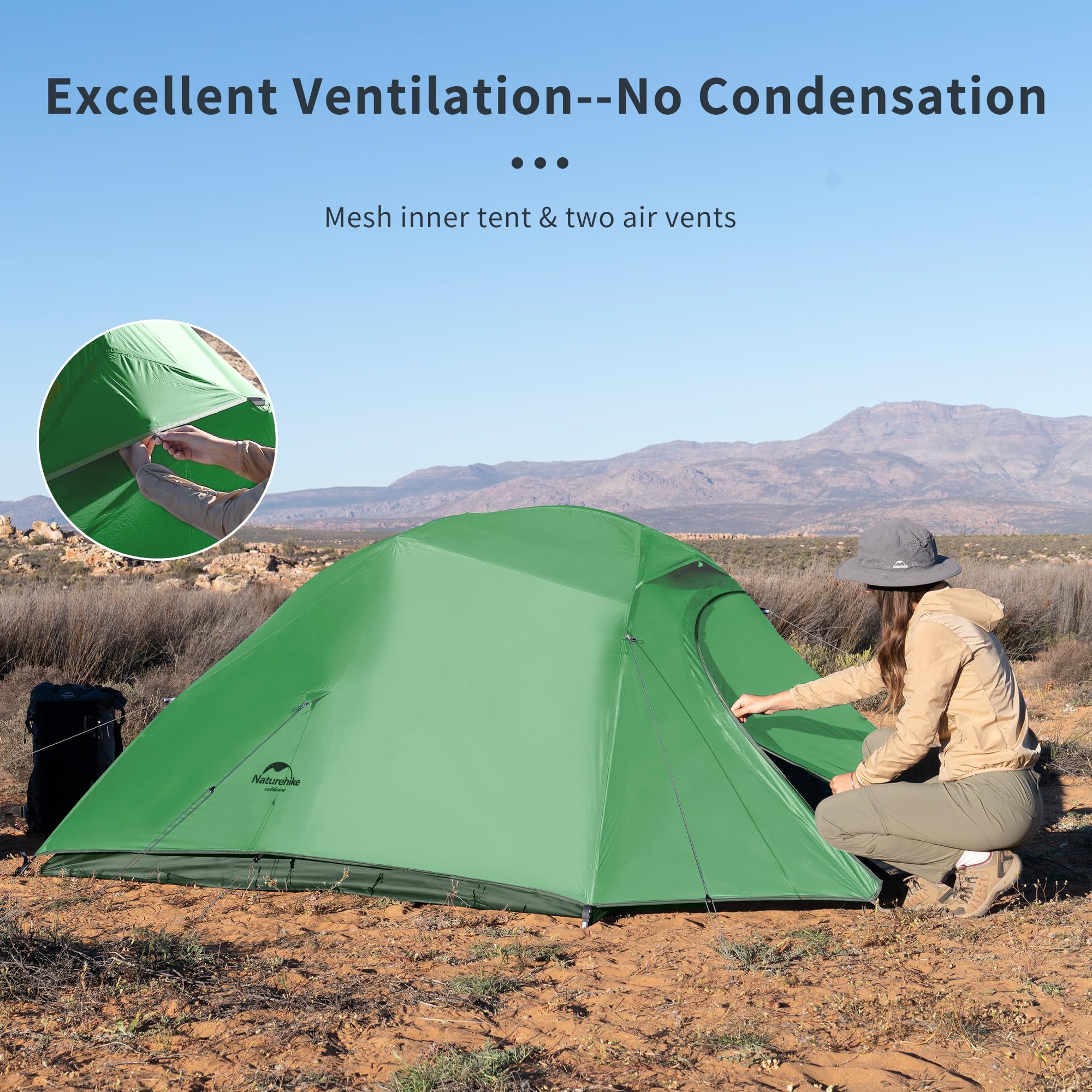 Amazon.co.jp: Naturehike テント 3人用 Cloudup3 二重層 超軽量 防風