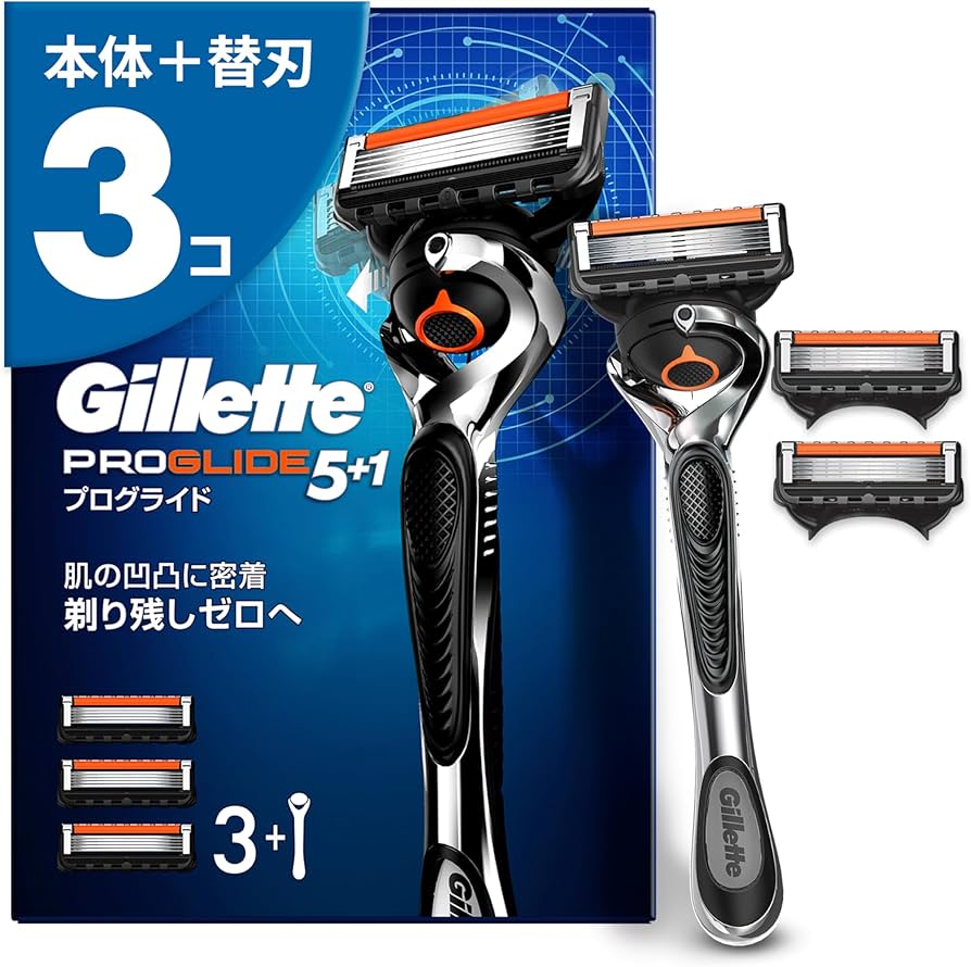 Amazon.co.jp: Gillette ジレット 髭剃り 本体 替刃 3個 カミソリ 剃刀