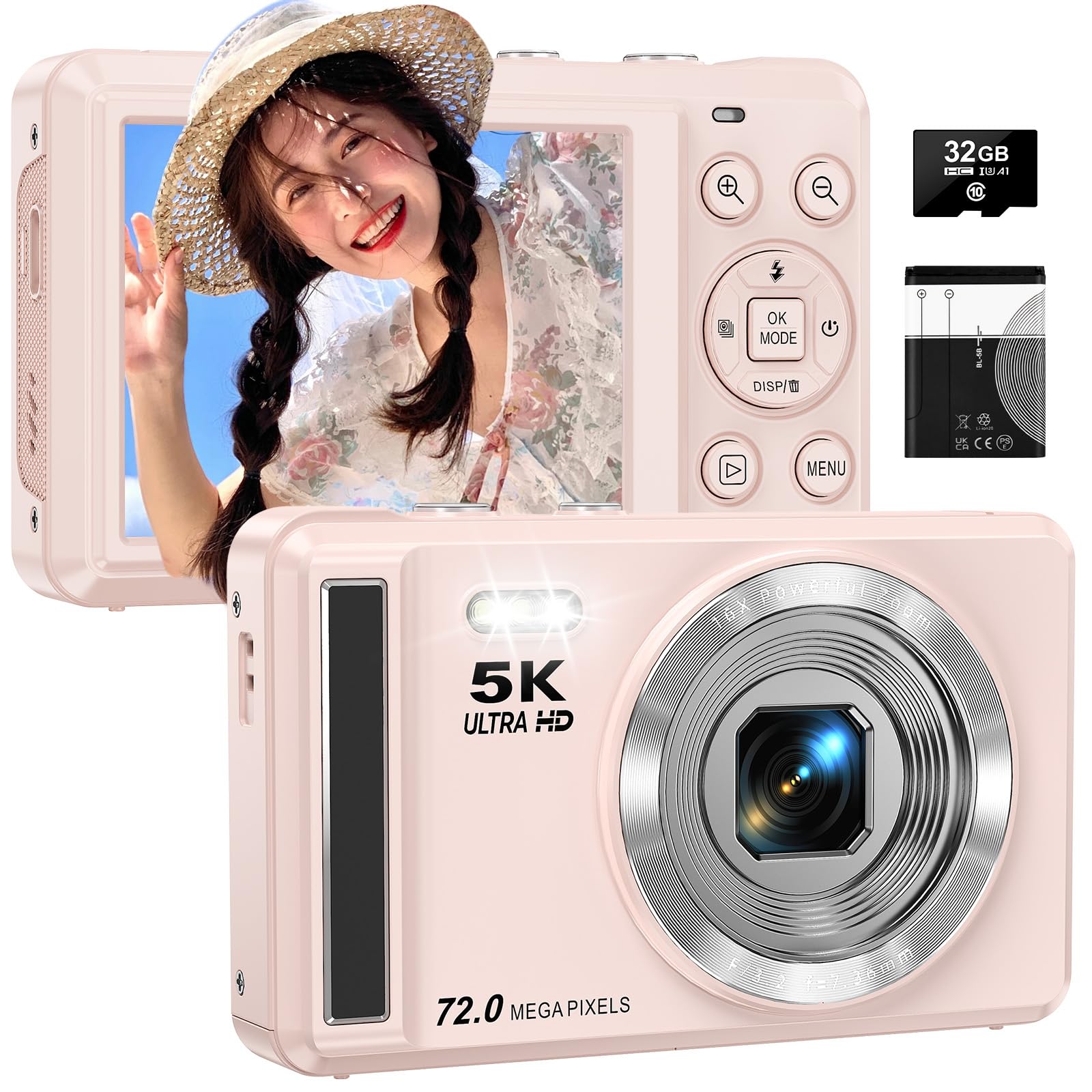 Amazon | デジタルカメラ 5K 7200万画素 2.8 インチスクリーン