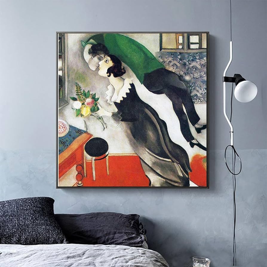 Amazon.co.jp: マルクシャガール誕生日ポスター抽象キャンバス絵画