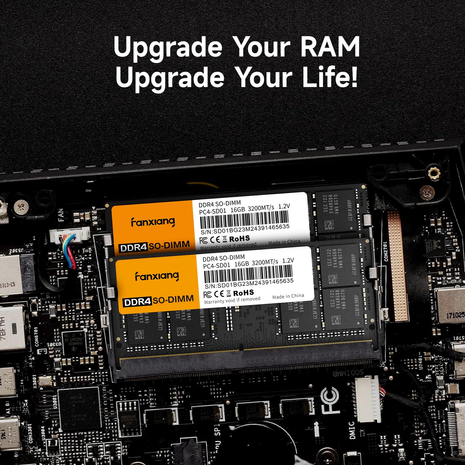 fanxiang SODIMM DDR4 RAM 32GB (2 x 16GB) 3200Mhz, Intel AMD Laptop