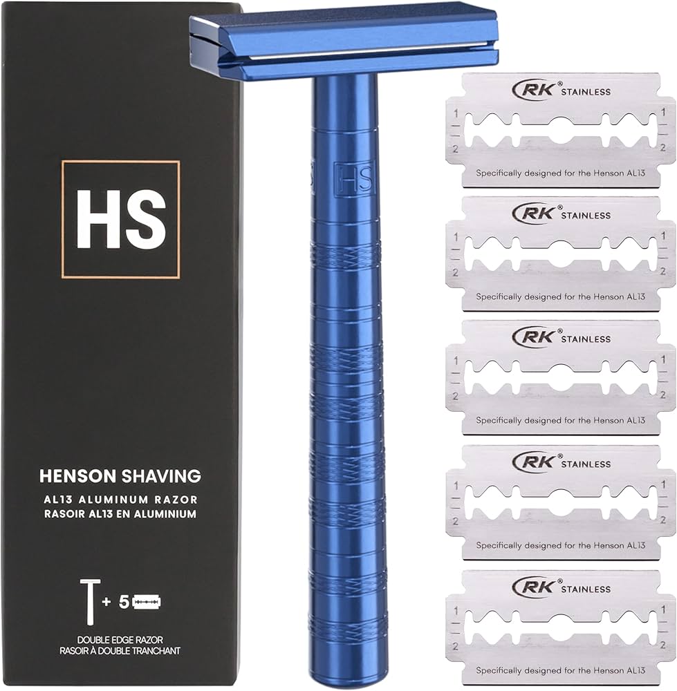 Amazon.com: Henson Shaving Razor - Steel Blue Double Edge Safety