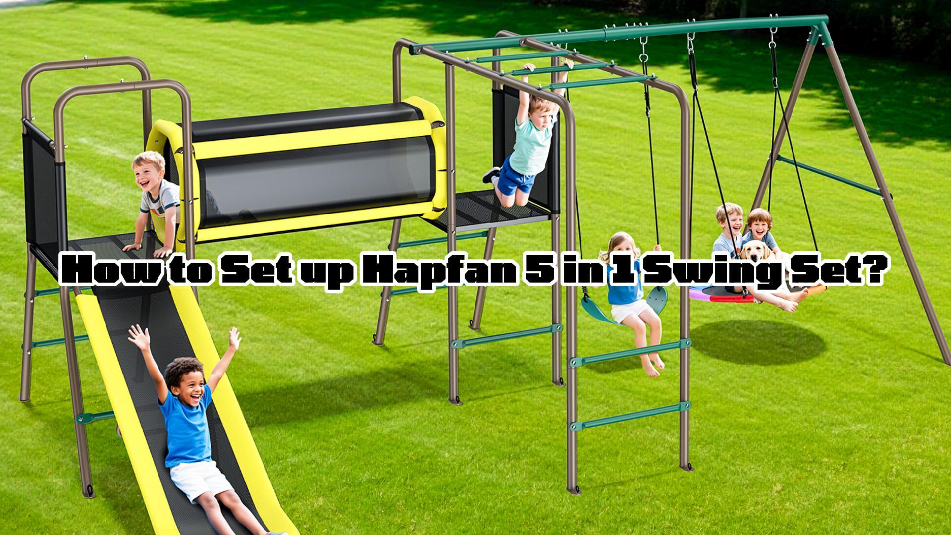 Amazon.com: Hapfan 660lbs Swing Set with Slide,Crawl Tunnel and