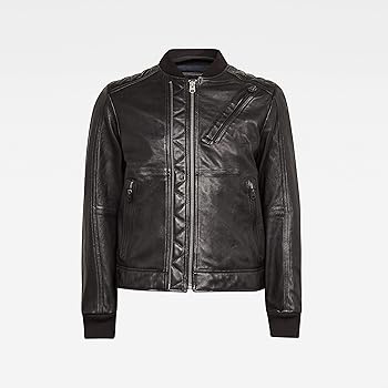 Amazon.co.jp: [ジースターロゥ] レザージャケット スリム メンズ 黒