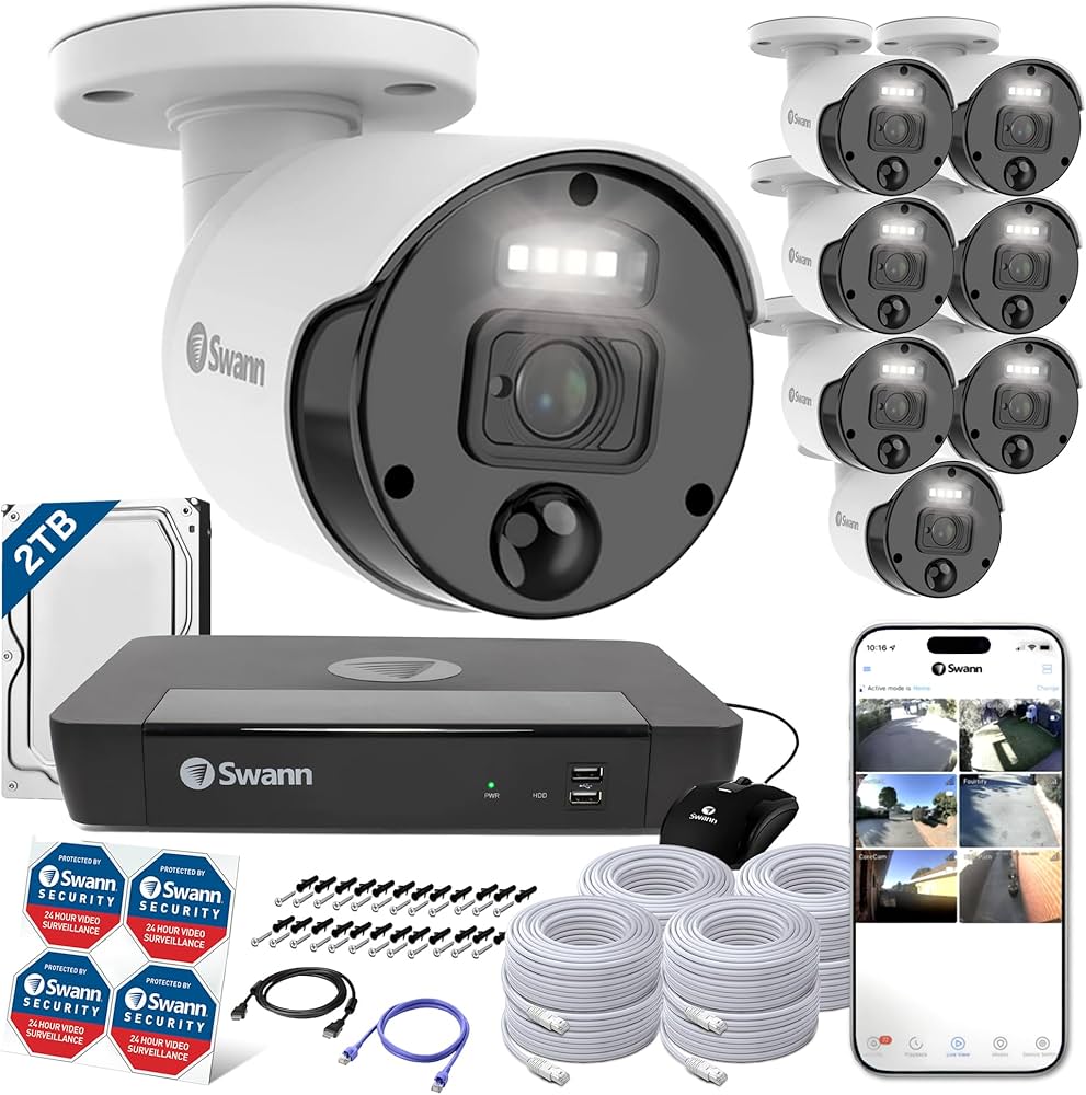 Amazon.co.jp: Swann セキュリティカメラ NVRシステム 8CH 4K 8MP(800