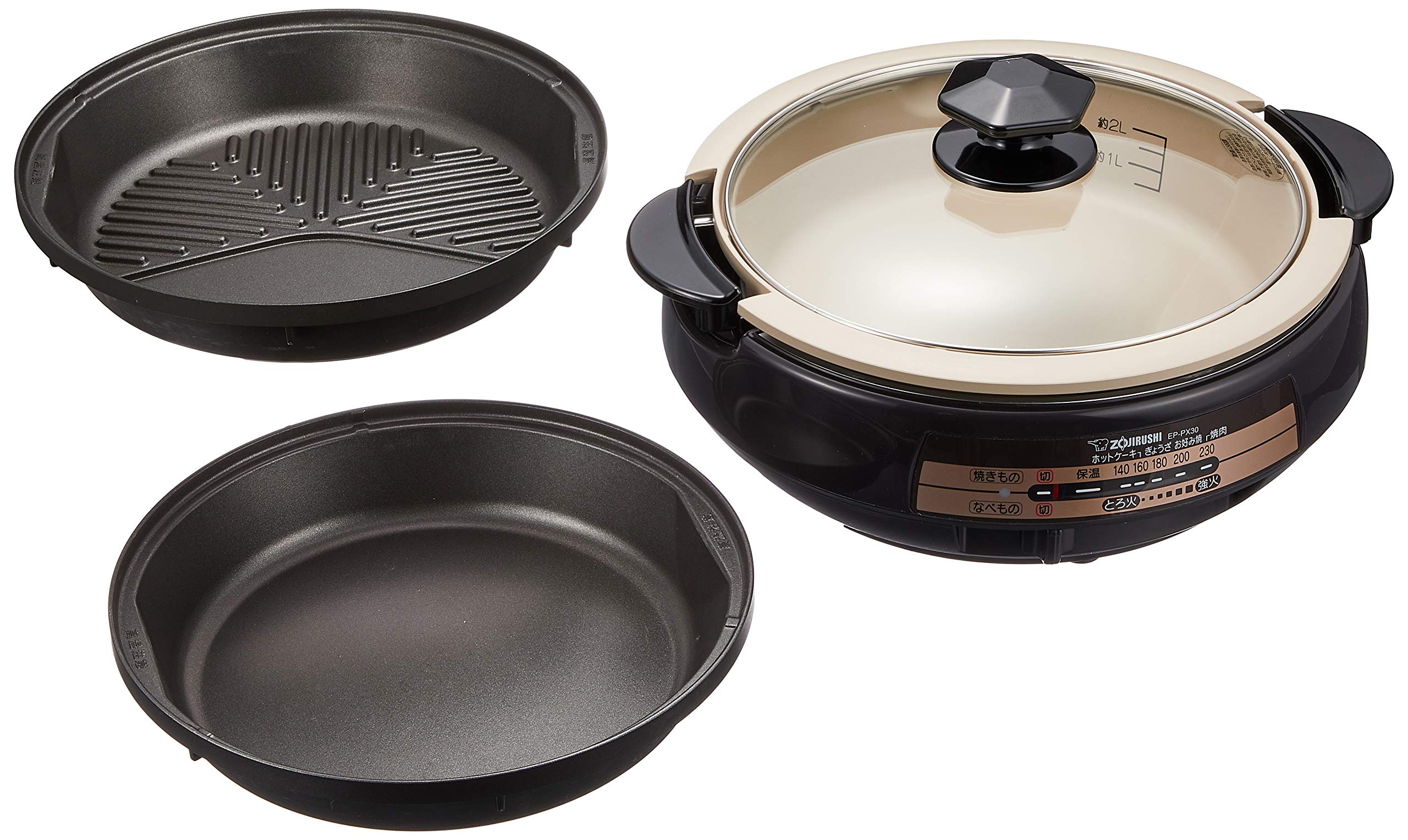 Amazon | 象印マホービン グリルなべ 3枚タイプ ブラウン EP-PX30AM-TA