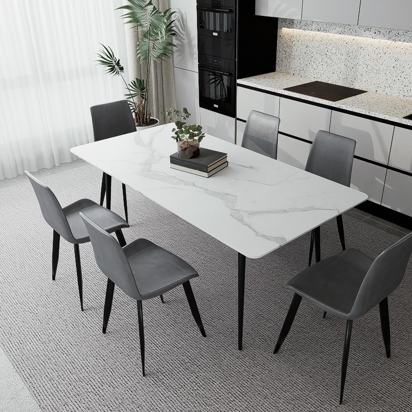 Amazon｜MUTUKI ダイニングテーブル セラミック テーブル 食卓 6人掛け