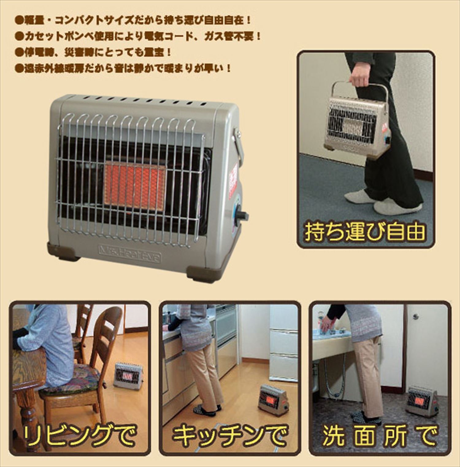 Amazon | NITINEN(ニチネン) カセットボンベ式ガスヒーター ミセス