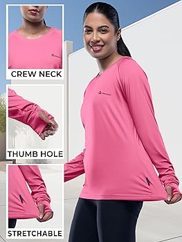 Amazon.com: URBAN BUCK Thumb Hole Long Sleeve Shirt for Women