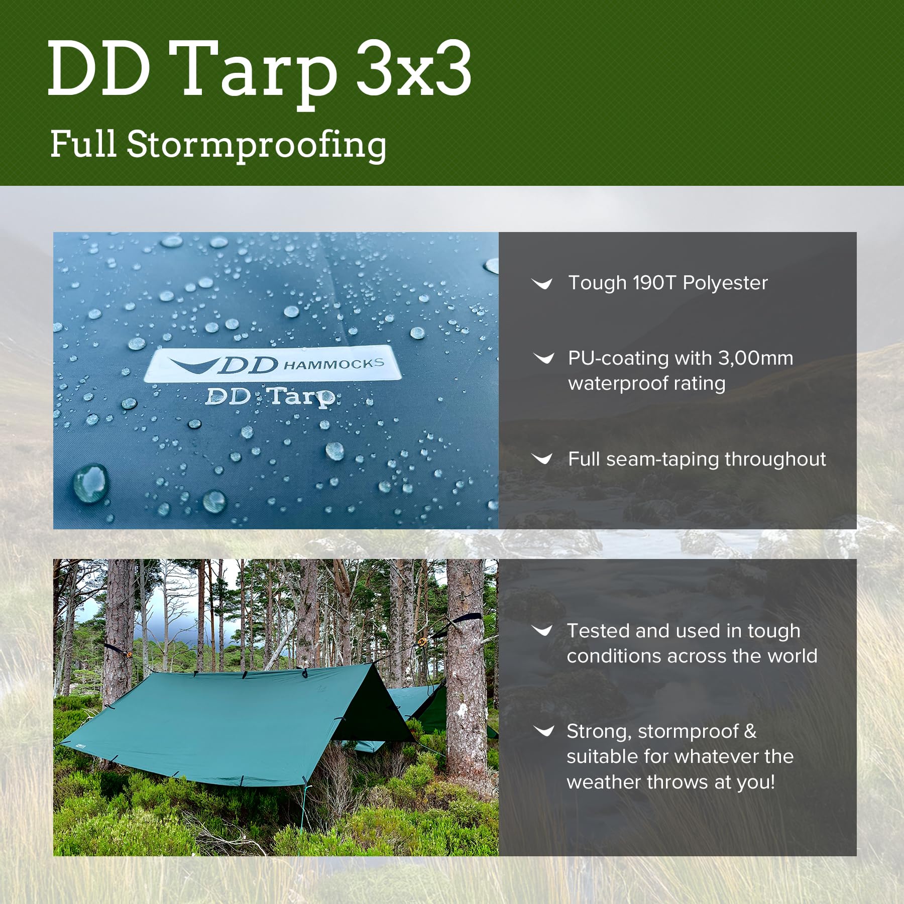 Amazon | DD Hammocks DD タープ 3×3 フォレストグリーン 日本正規品