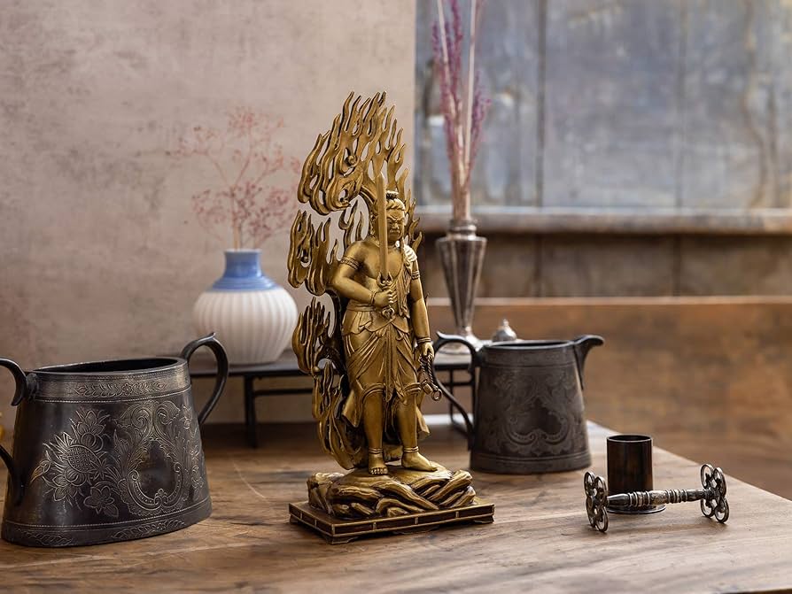 Amazon｜仏像 不動明王 蝋型25cm（金色/青銅（ブロンズ）製） 仏師